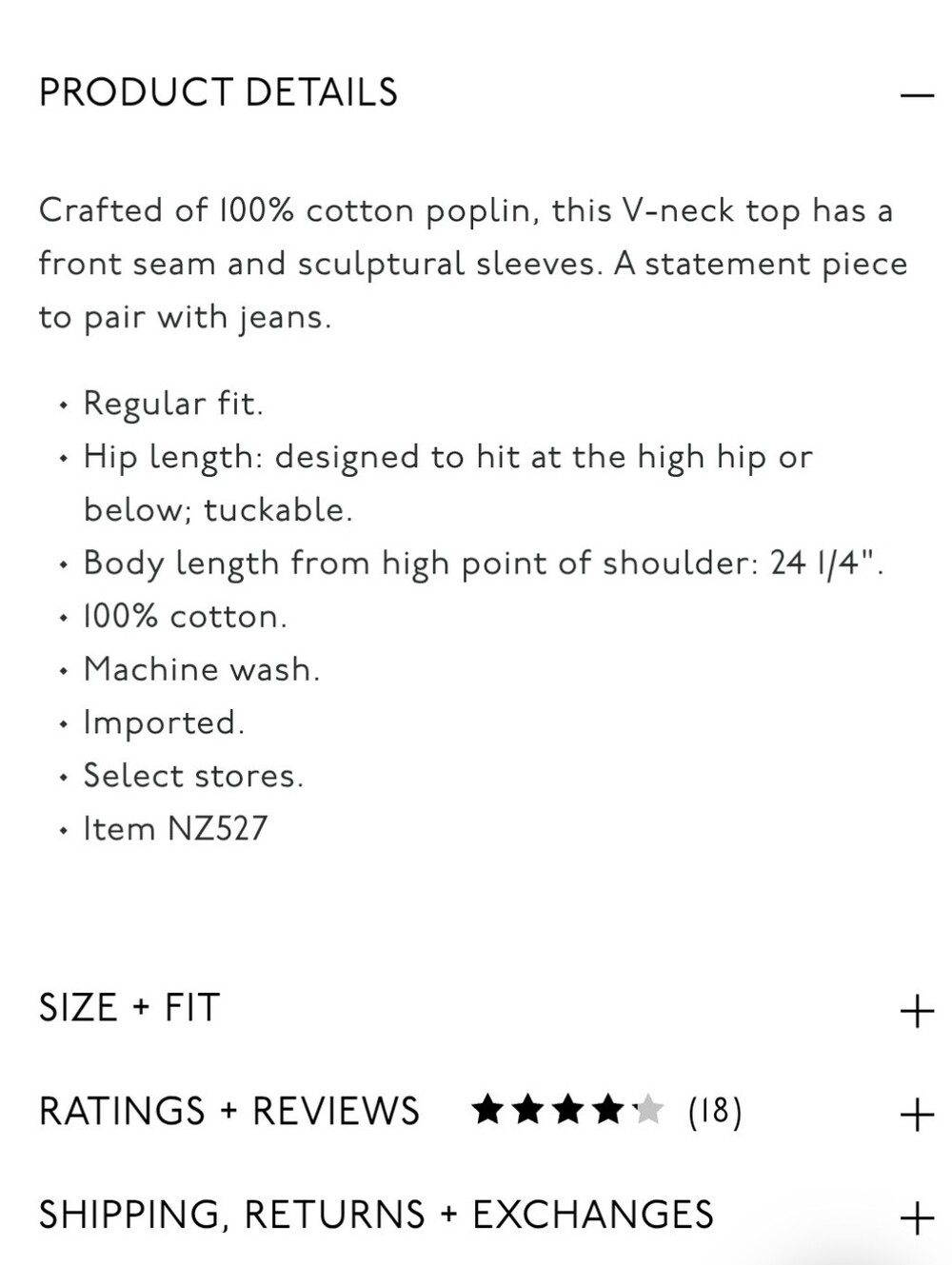 NWT Madewell Sculptural V-Neck Top In Poplin - Picture 6 of 6